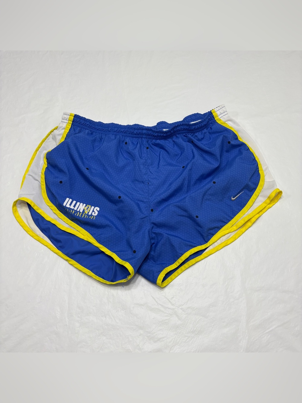 Nike Dri Fit Running Shorts Blue Honeycomb Women’s Large Illinois Marathon